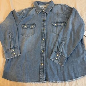 NEW NWT Lucky Brand Women’s Western-style Denim Jean Shirt XL